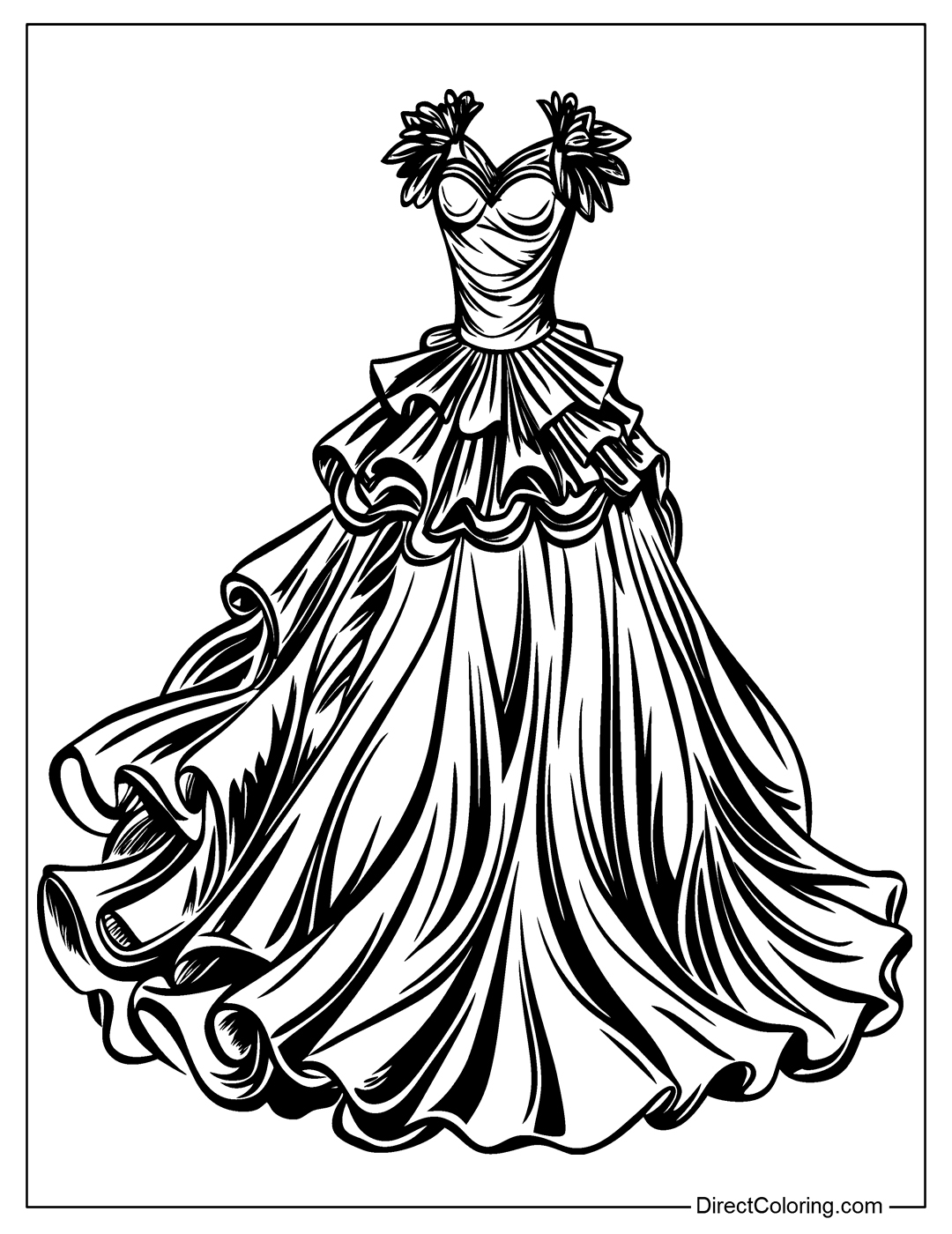 Strapless Dress Coloring Free